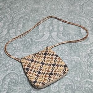 Monsac Tan and Brown Patterned Crossbody Bag